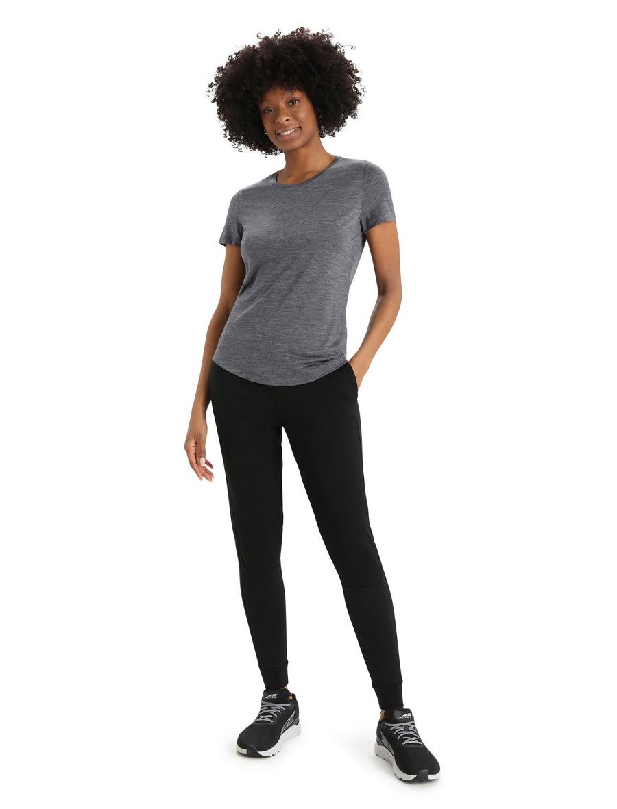 Midnight Heather Icebreaker Merino Sphere II Short Sleeve Women's T Shirts | AU 1568ILHS